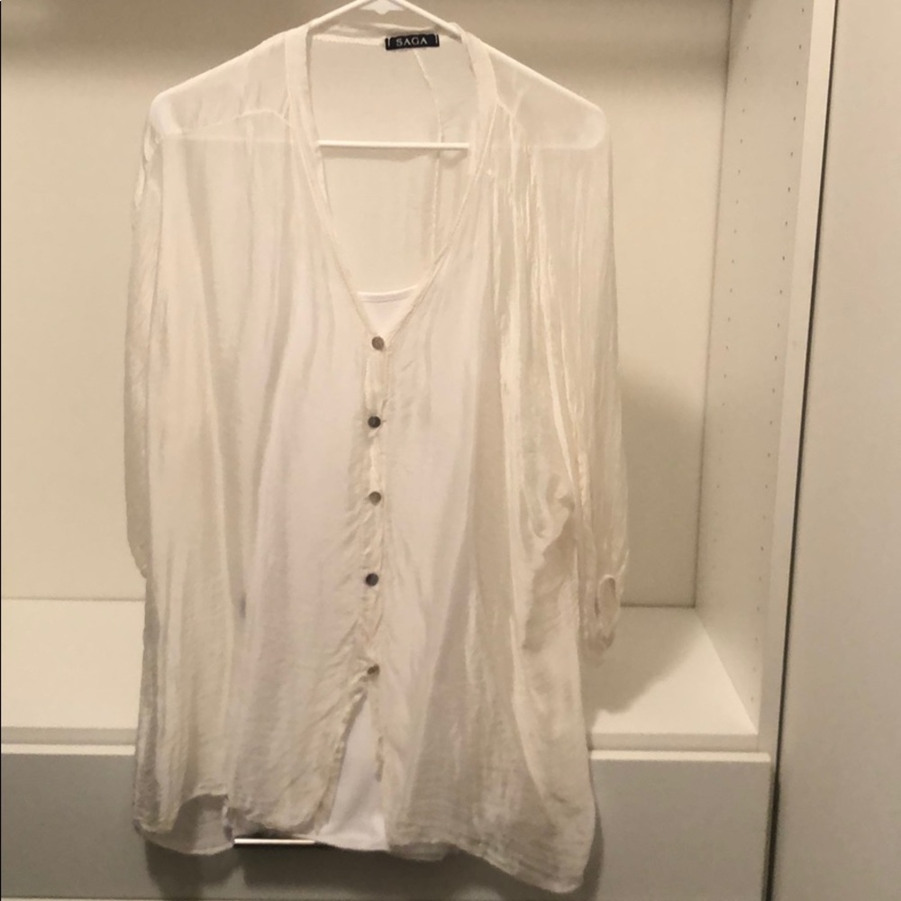 Saga Crinkle Peasant Top with Cami